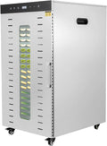 Voedseldroger, 1700 W, timer, Commerciële Van 1700 W Met 20 Trays, Roestvrijstalen Droger Voor Gedroogd Vlees En Fruit, 24-uurs Timer