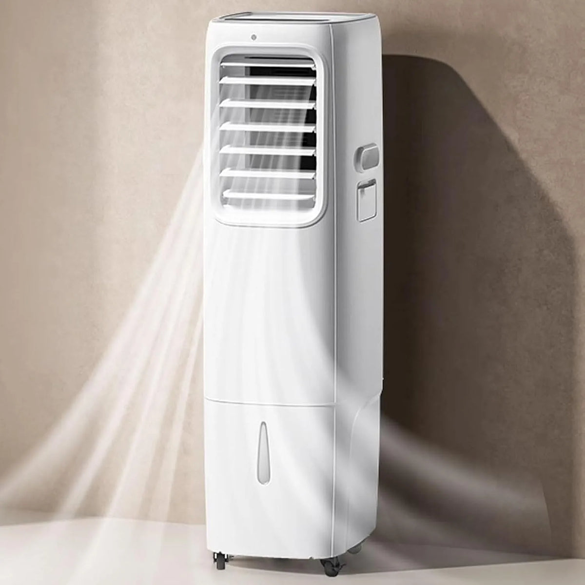 Ventilator, Luchtkoeler met Luchtontvochtiger, Compacte Mobiele Airconditioner Vrijstaand met Wieltjes, Krachtig Verkoelingssysteem voor Slaapkame