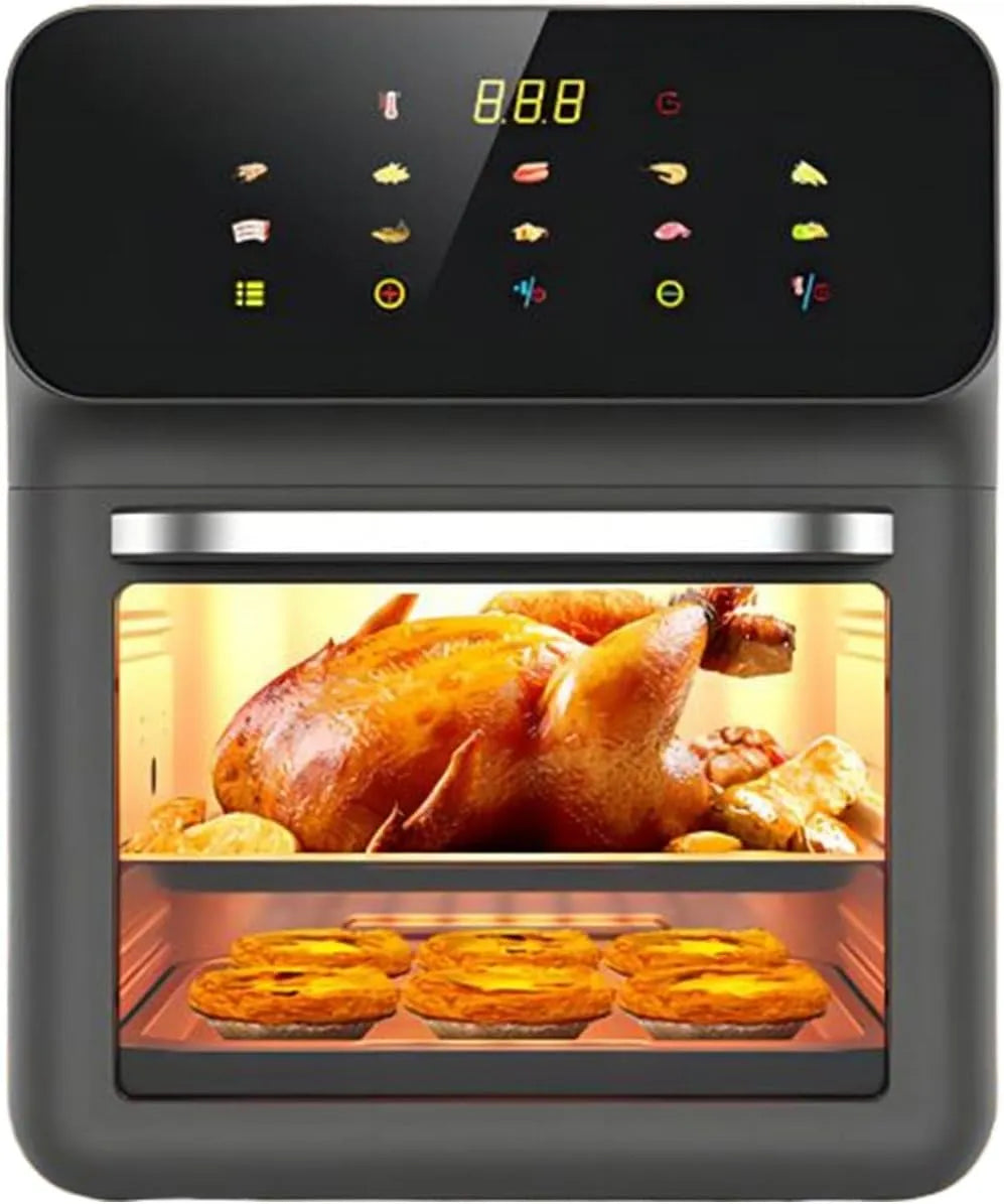 Airfryer, Aanrechtoven Combinatie Familieformaat 2 Bakroosters 0°C–200°C