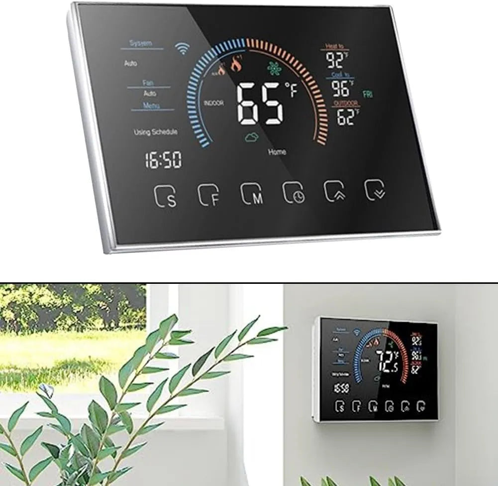 BHP-8000 thermostaat, 4.3 Inch, wifi-bediening, Slimme Voor Thuis WiFi, Warmtepomp Kamer, 4.3 Inch Full Color Screen, Programmeerbare Digitale