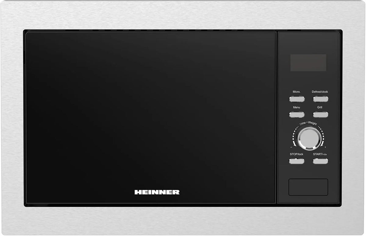 HMW-BI2360SS magnetron, roestvrijstalen behuizing, digitaal display, Inbouw 23L 800W met Grill, Elektronische Bediening, Modern RVS Design