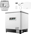 Vaatwasser, 800 W, roestvrijstalen behuizing, 800 W roestvrij staal, Exquise tafel, 360 ° water rotatiespray, vrijstaande vaatwasmachine kleine