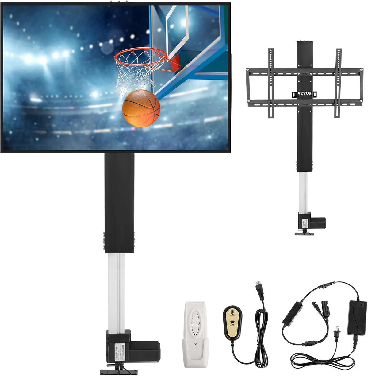 VEVOR TV-beugel 220 V, 10,7 cm, 48,5 x 10,7 cm, automatische werking, gemotoriseerde tv-beugel 48,5 x 10,7 cm, automatische wandhouder