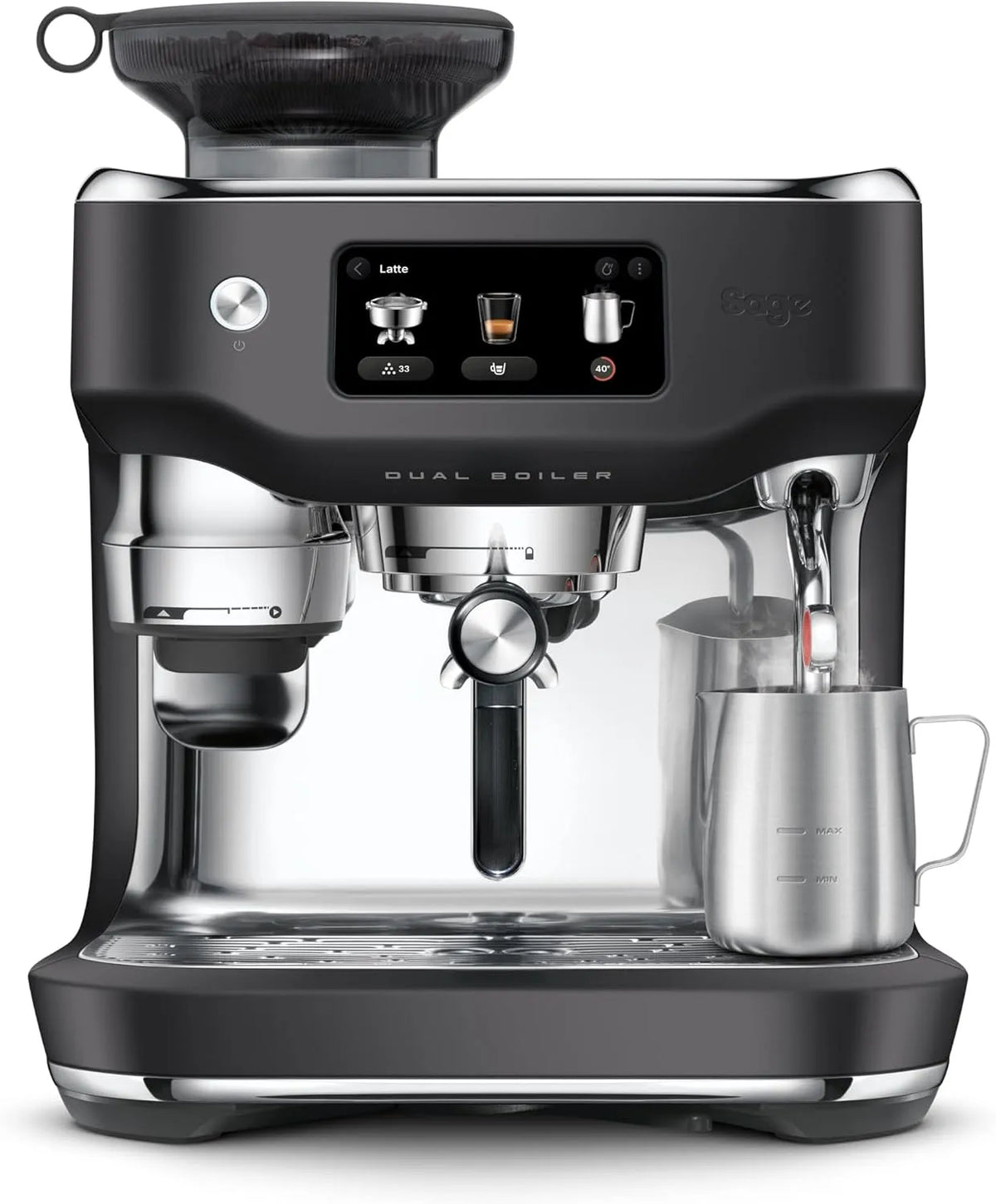 Espressomachine, automatische werking, Sage The Oracle Dual Boiler, Zwarte Truffel