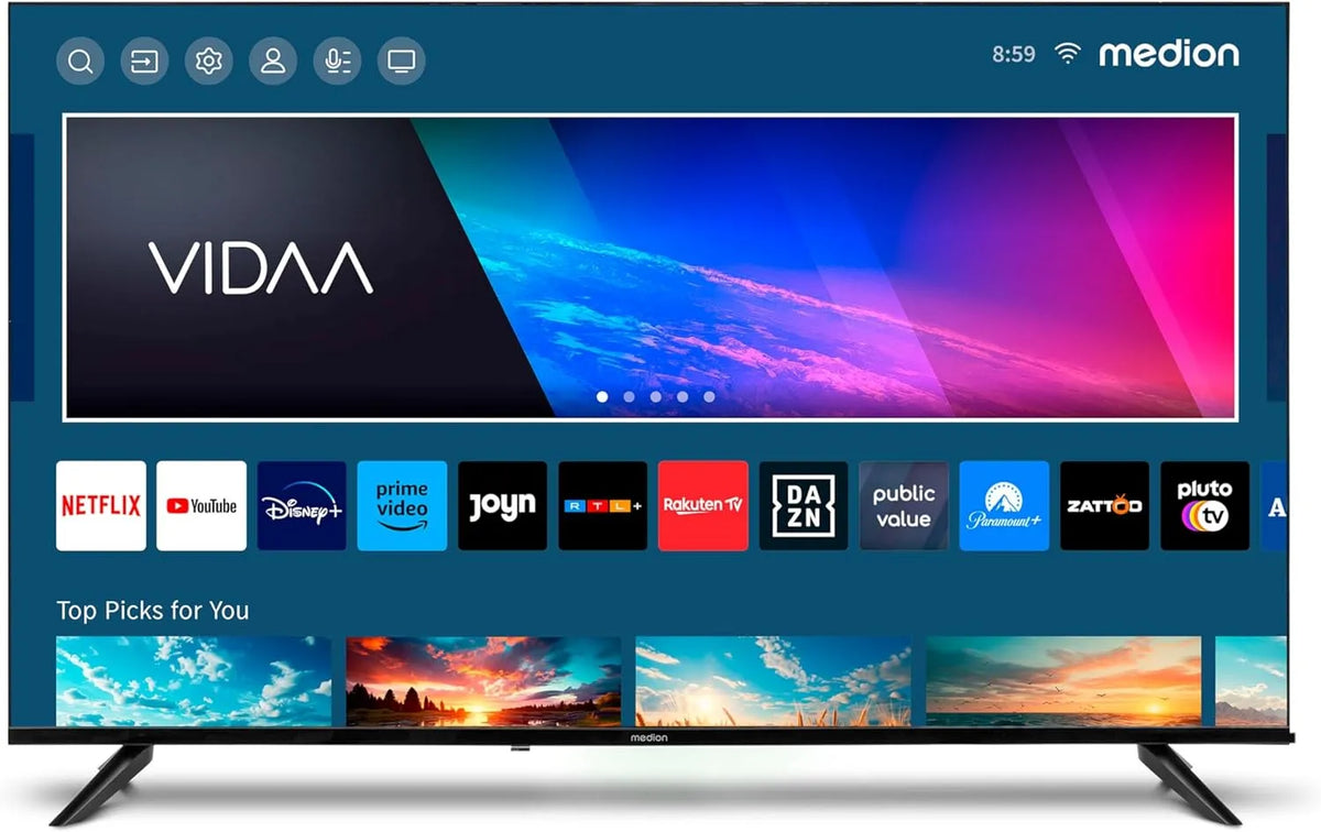X15056 MD 33100 Smart TV, 125,7 cm, 50 inch, Bluetooth-connectiviteit, MEDION 125,7 cm, VIDAA Store, Prime Video