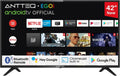 DVB-C/S2 TV 42 Smart TV, 42 inch, 106cm, Full HD, wifi-bediening, ANTTEQ Smart inch, Android Televisie met Google Assistant, Google Play Store