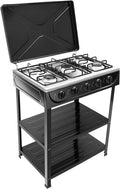Gaskookplaat, 2500 W, 16,5 cm, 64 × 44,5 × 16,5 cm, draagbaar ontwerp, vrijstaande, draagbaar roestvrij stalen gasfornuis, camper en outdoor