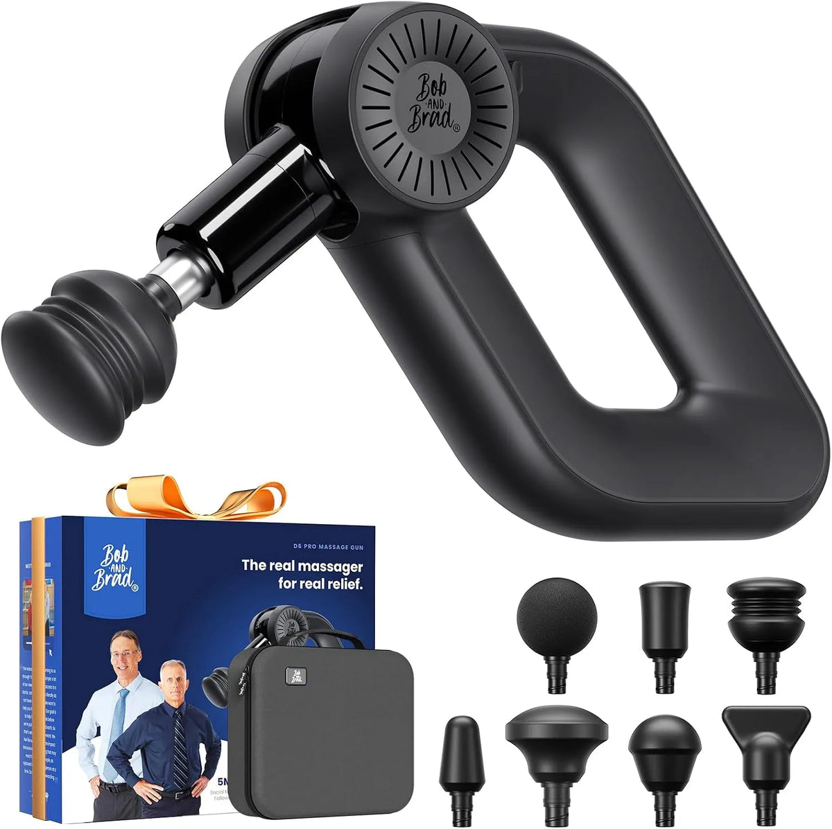 D6 Pro massagepistool, digitaal display, Bob and Brad Massage Gun met 16mm Amplitude, 7 Vervangbare Massagekoppen en OLED Scherm