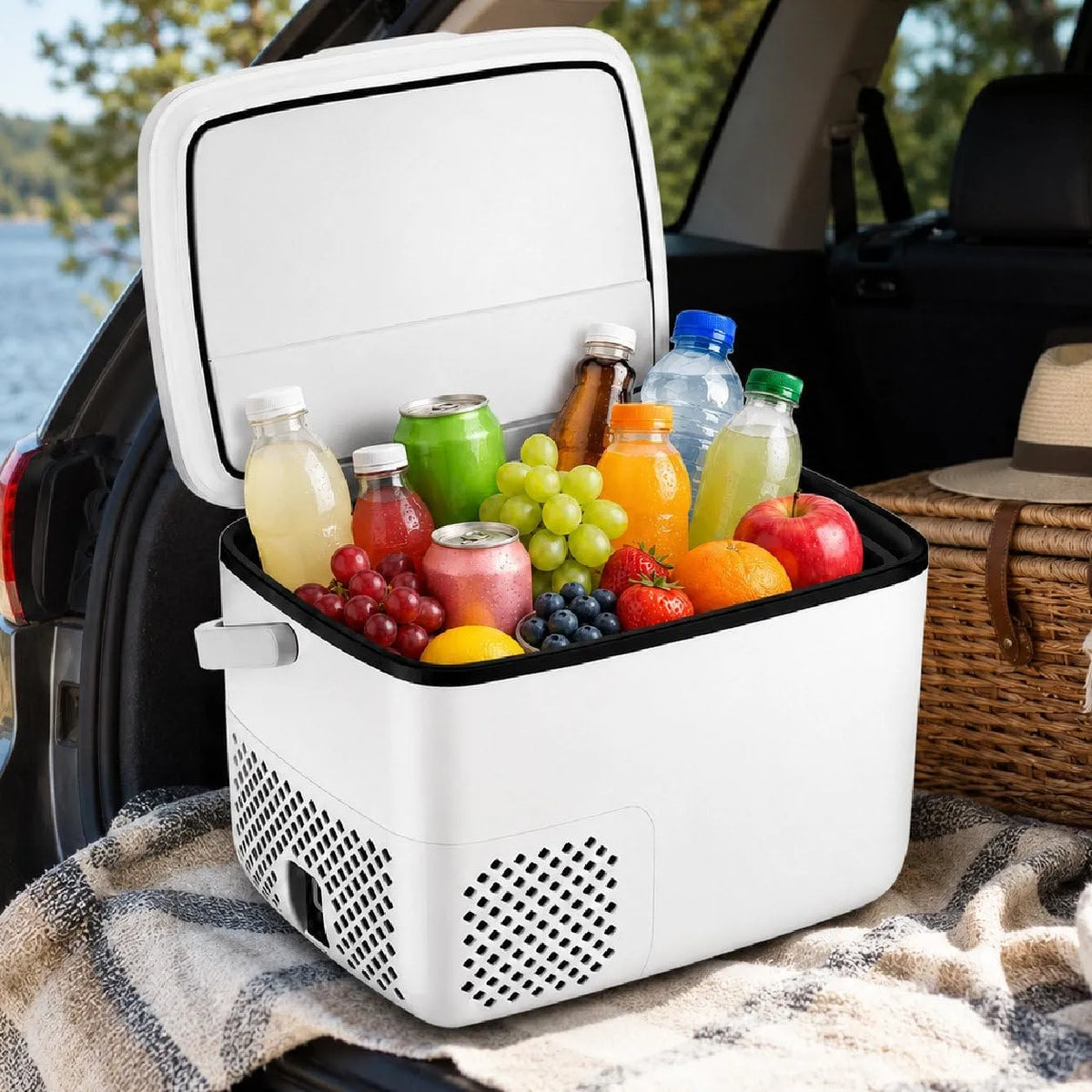 Koelkast, 12v Auto-, 18l/19qt Draagbare Elektrische Koelbox, Geen Ijs Nodig, Elektrische Koelbox Voor In De Auto Met Led-Touchbediening