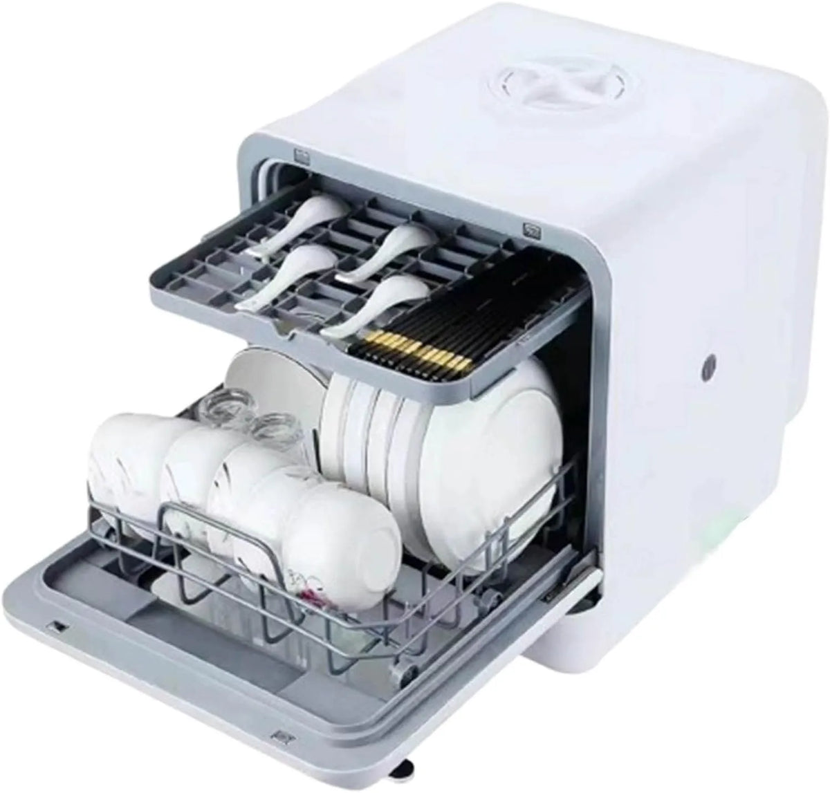 Vaatwasser, 2 niveaus, automatische werking, Tafelmodel met geïntegreerde 5 liter watertank, Automatische met 5 couverts