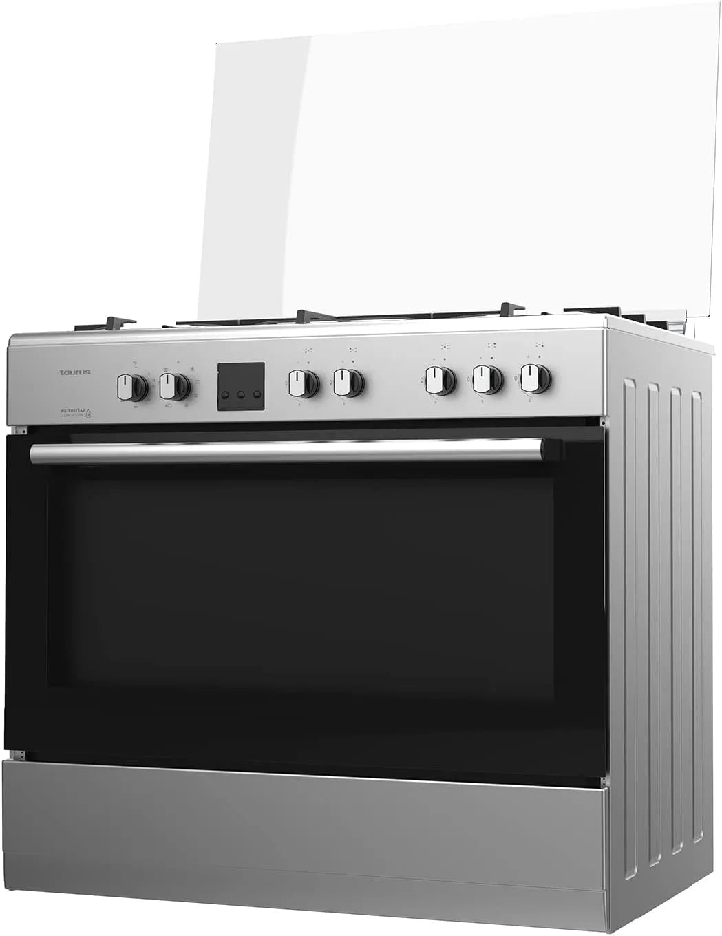 Taurus CIGE5FIXMF elektrische oven, 92,5 cm, 61 x 90 x 92,5 cm, 5 branders, roestvrijstalen behuizing, timer, Vrijstaand fornuis, roestvrij staal